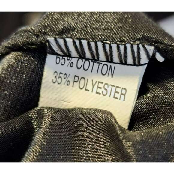 Qianzi 2pc Set L Black Tan Embroidered 65/35 Cotton Blend Desi Fusion Ethnic - Picture 3 of 13